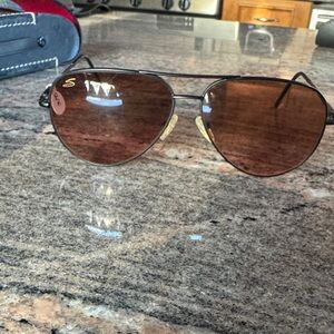 Serengeti Aviator Sunglasses with Brown Lenses